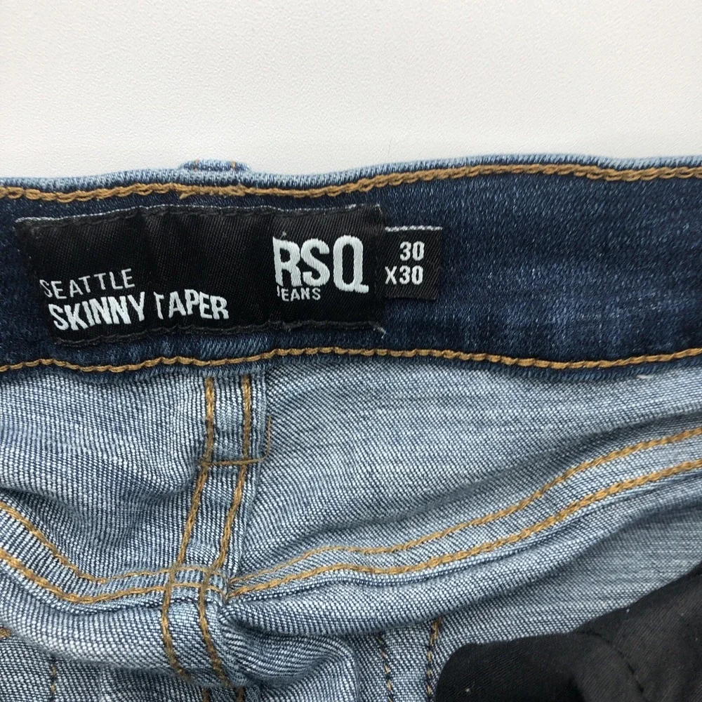RSQ Seattle Skinny Taper Blue Jeans 30W 30L Preowned 73%C 23%P‎ 2%R 2%Spandex